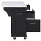 HOMLUX 51" Kitchen Island with Tilt Trash Can Cabinet in Black, , large
