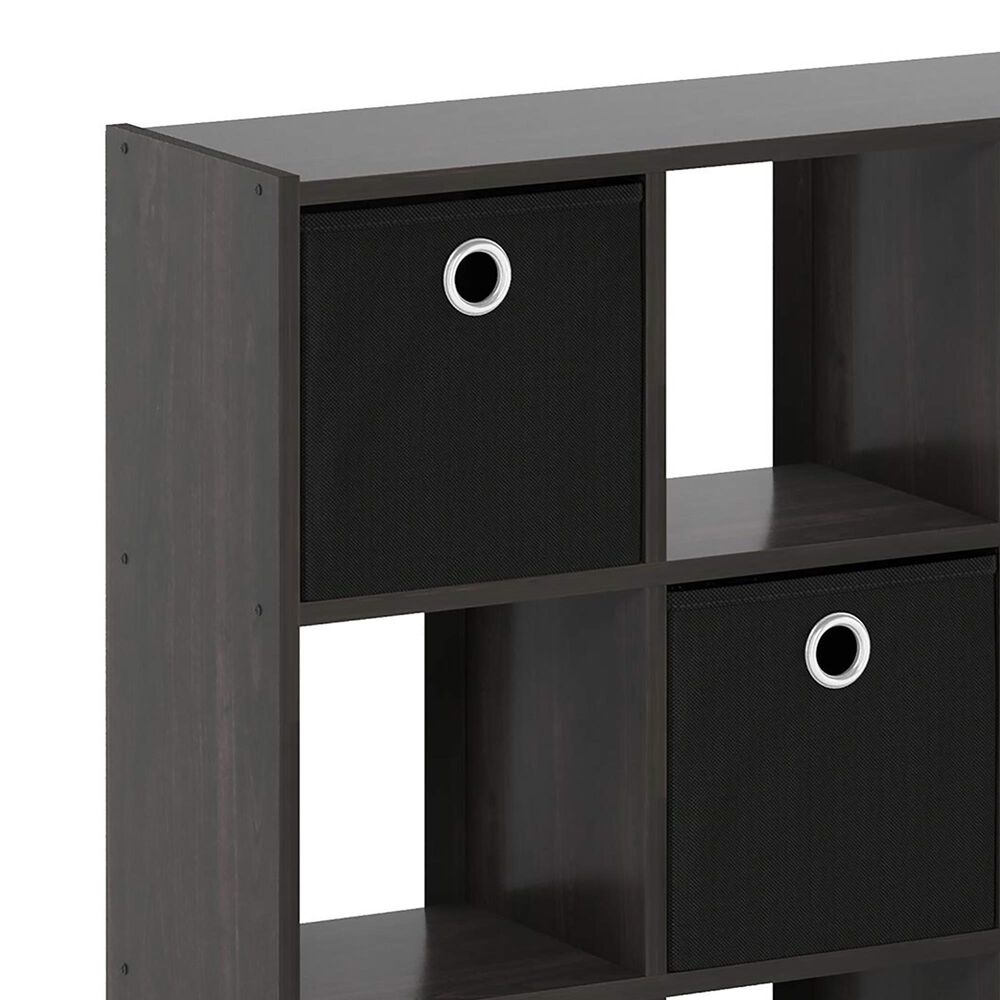 HOMLUX 9-Cube Standing Bookshelf with Bins in Espresso, , large
