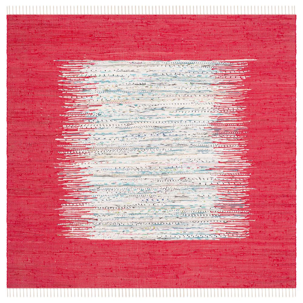 Safavieh Montauk 6' Square Ivory and Red Area Rug, , large
