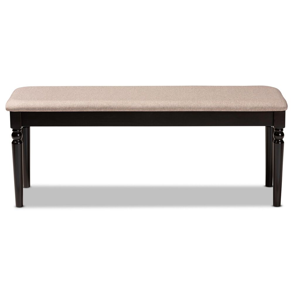 Baxton Studio Giovanni Dining Bench in Dark Brown, , large
