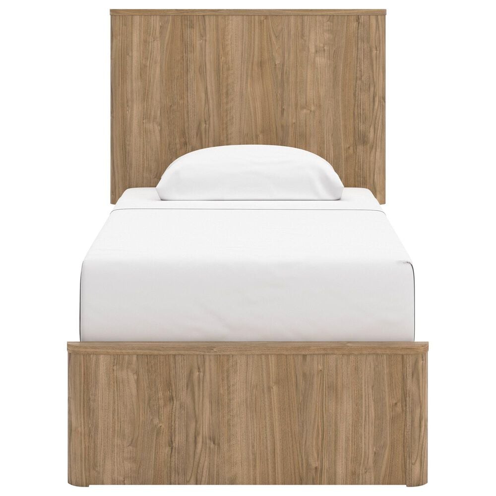 Ashley Gramburg 4 Piece Twin Platform Panel Bedroom Set in Warm Brown, , large