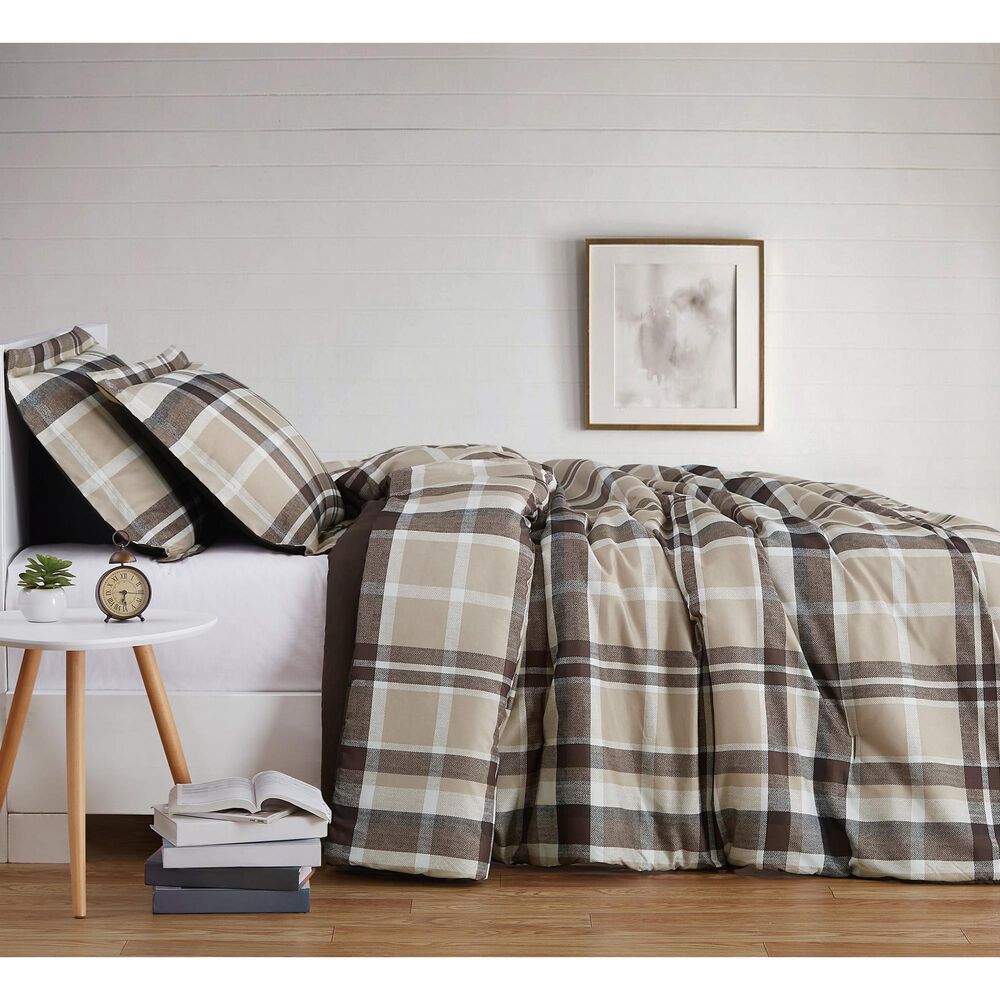 Pem America Truly Soft Paulette 3-Piece Full/Queen Comforter Set in Taupe, , large