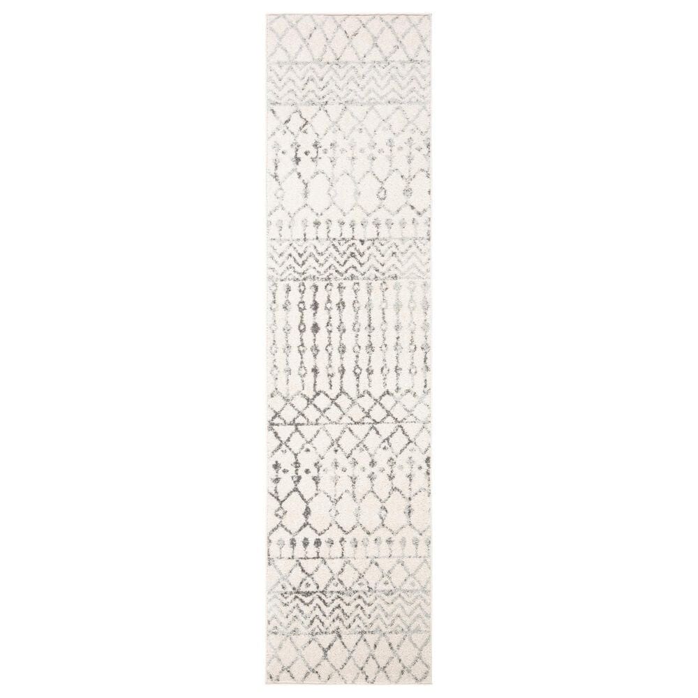 Safavieh Tulum TUL270A 2" x 21" Ivory and Grey Runner, , large
