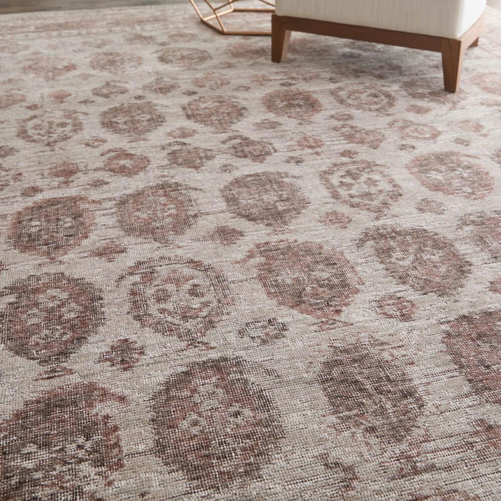 Feizy Loralai Taupe and Plum 5&#39; x 8&#39; Area Rug, , large