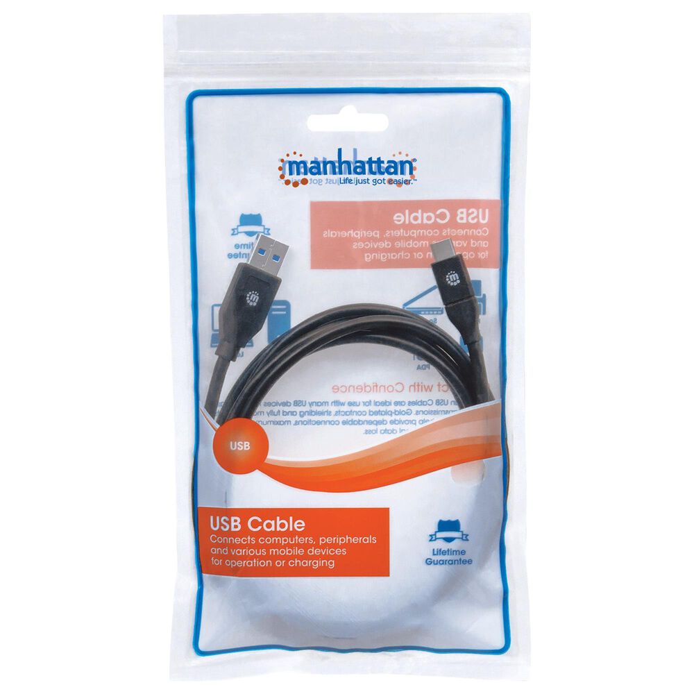 Manhattan 6&#39; USB 3.2 Gen 1, Type-A Male to Type-C Male, 5 Gbps in Black, , large