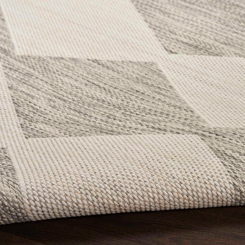 Nourison Positano Geometric Light Grey 5&#39; x 7&#39; Indoor/Outdoor Area Rug, , large