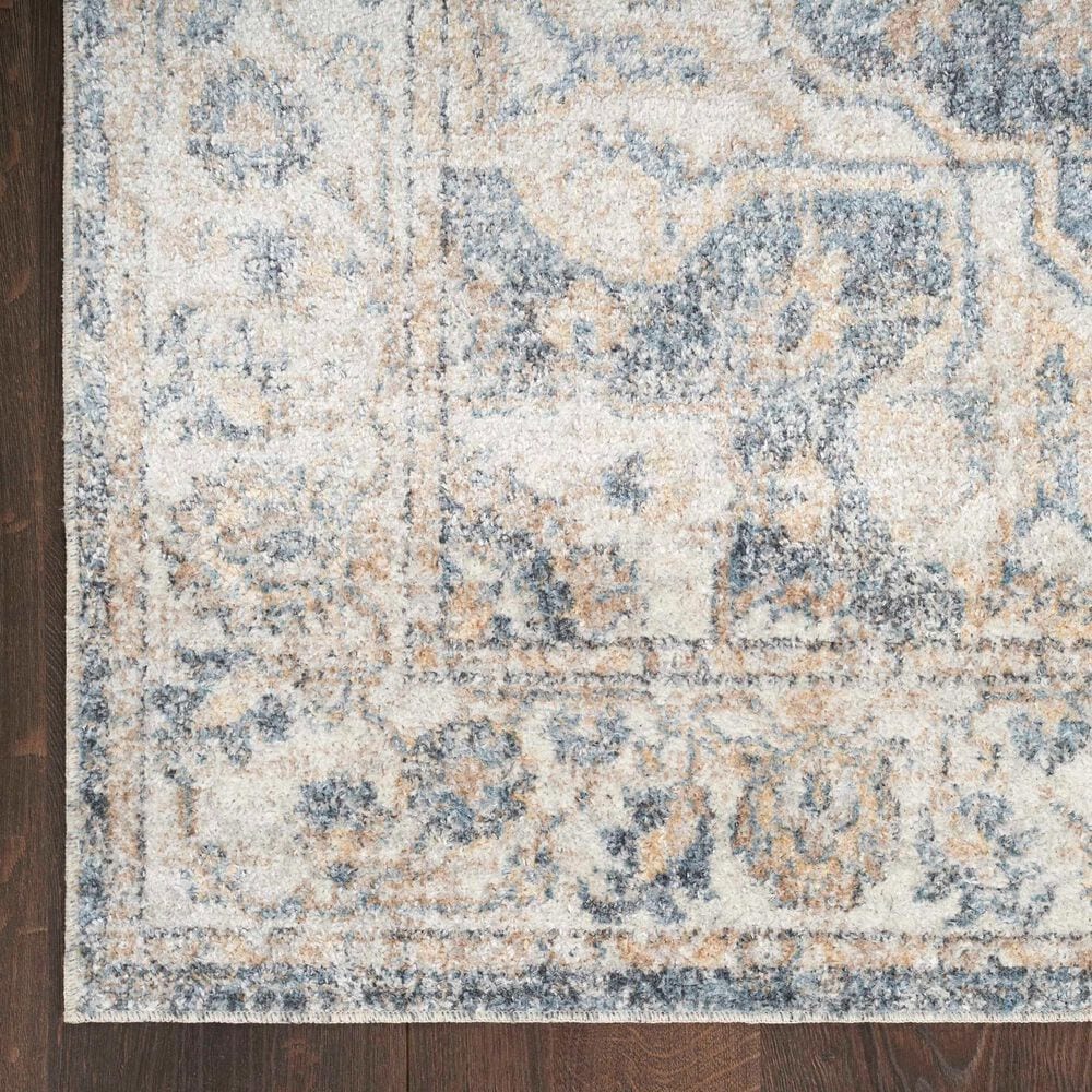 Nourison Astra Machine Washable 9&#39; x 12&#39; Grey and Blue Area Rug, , large