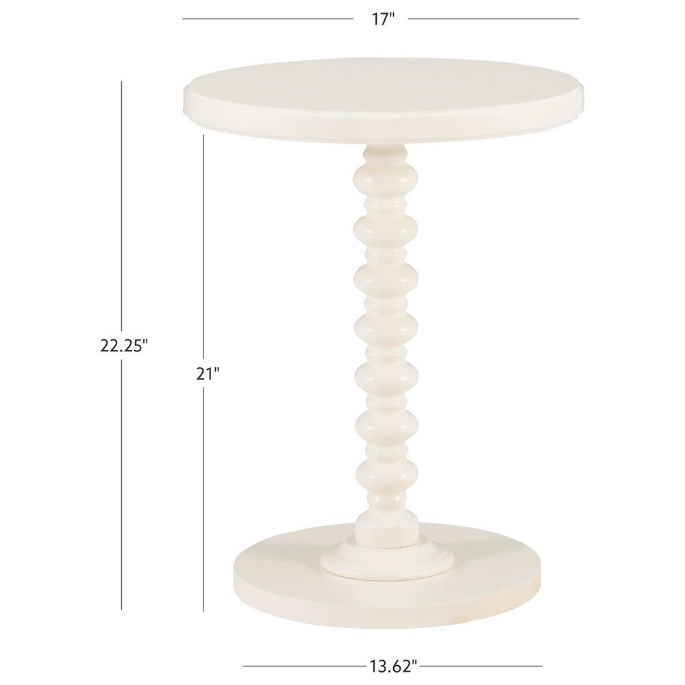 Linon Home Decor Aurora Round Side Table in Off White, , large