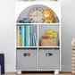 RiverRidge Home Kids Curve Appeal 23" 4-Cubby Bookcase with 2 Gray Bins in White, , large