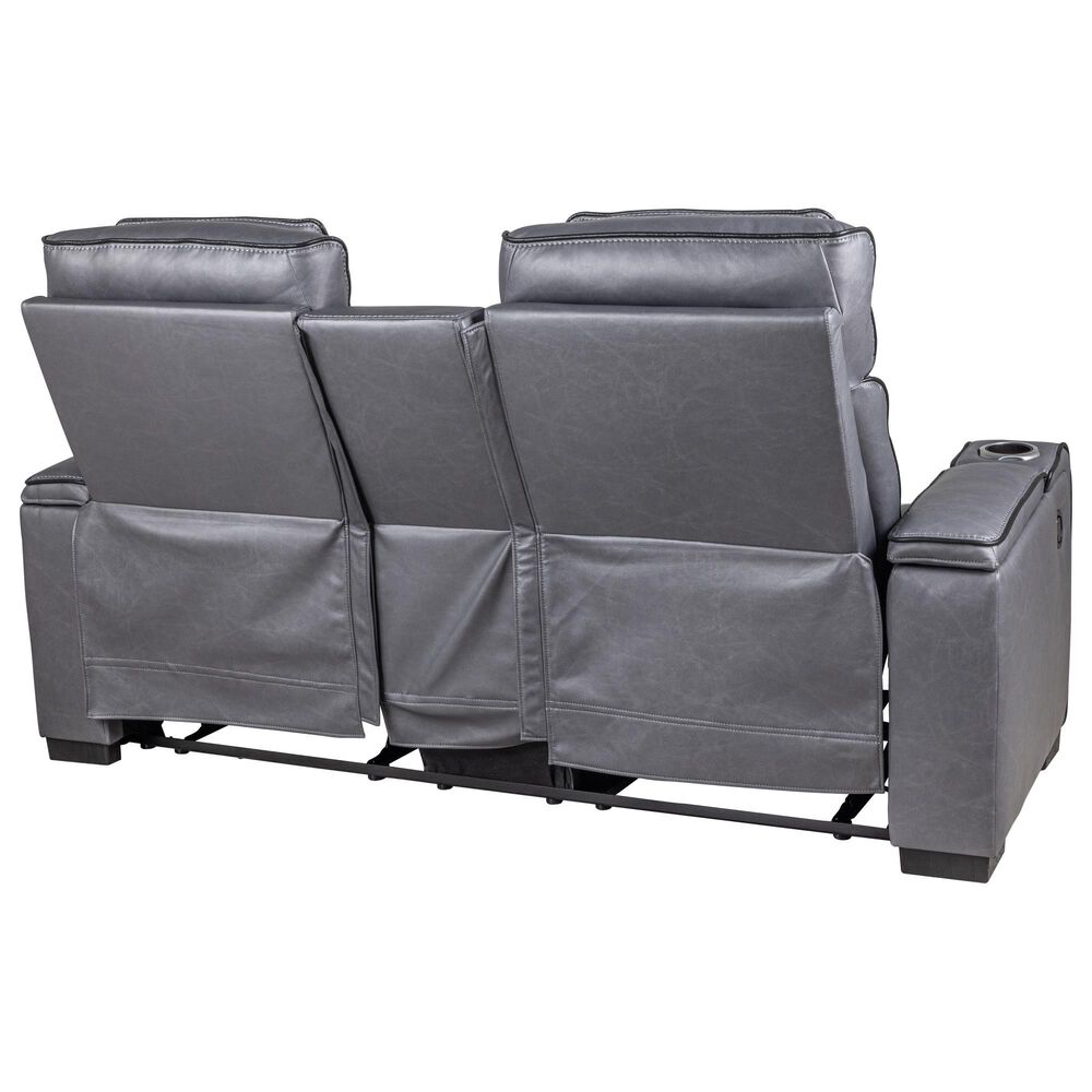 Mayberry Hill Blitz Manual Reclining Loveseat in Simba Slate and Black Welt, , large