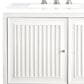 James Martin Vanities Athens 60" Double Bathroom Vanity in Glossy White with 3 cm Arctic Fall Solid Surface Top and Rectangular Sinks, , large