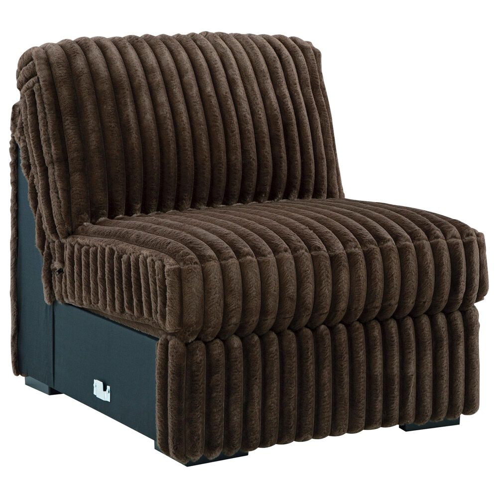 Ashley Midnight-Madness 4-Piece Symmetrical Sectional with Double Chaise in Chocolate, , large
