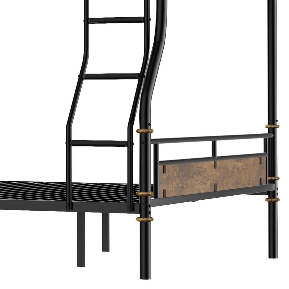Hearth and Haven Full XL over Queen Detachable Bunk Bed in Black, , large