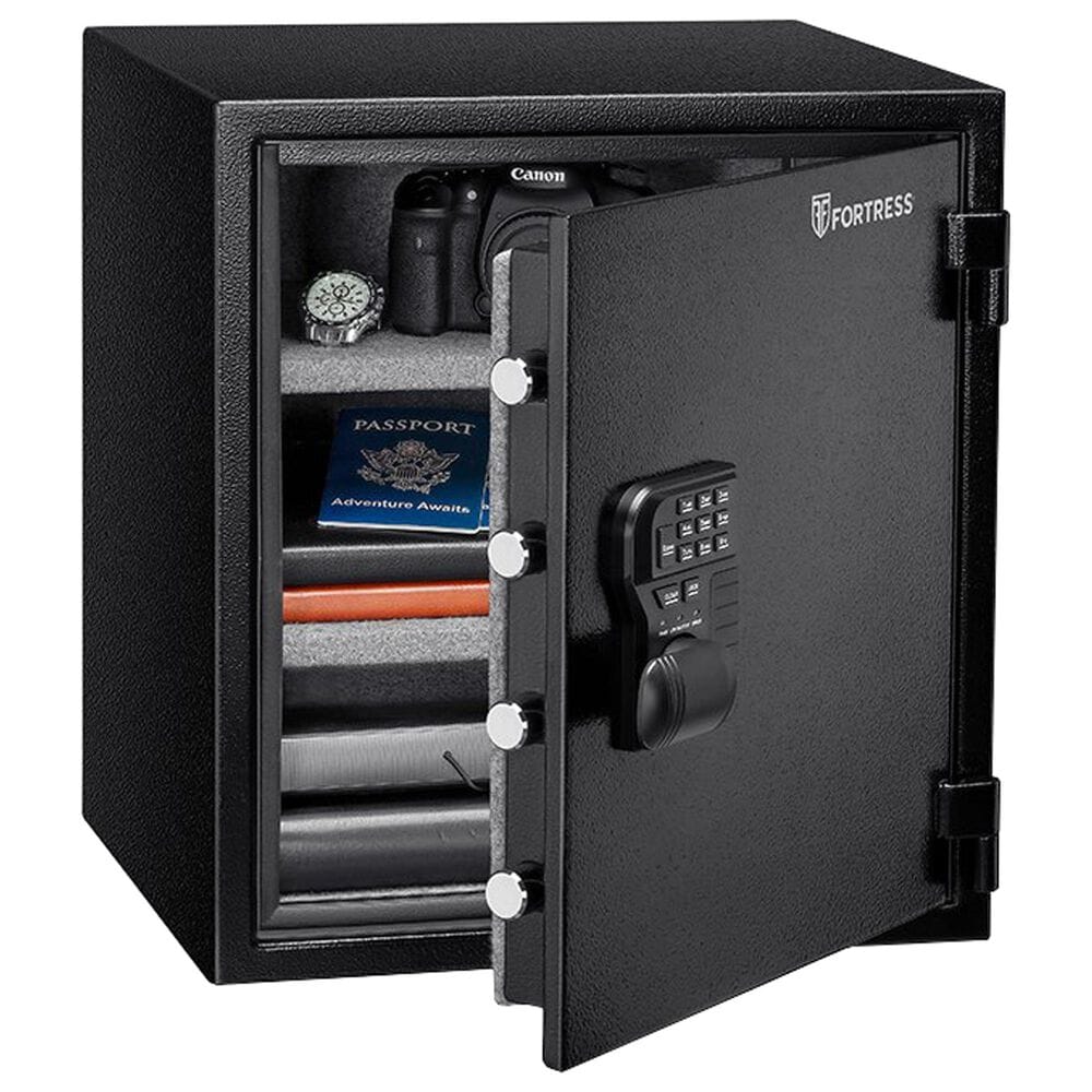 Fortress Large Fireproof and Waterproof Personal Safe in Black, , large