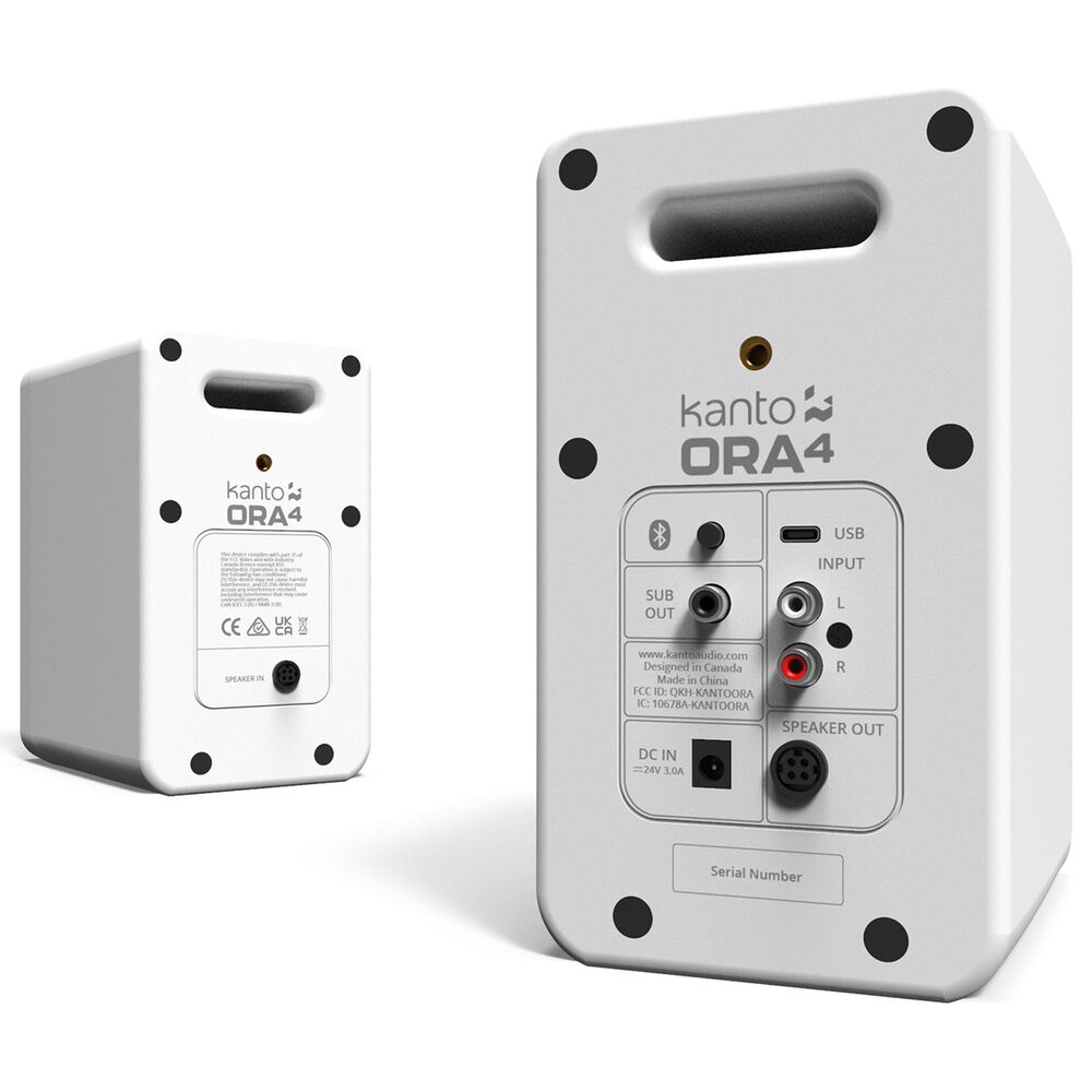 Kanto ORA4 Powered Reference Speakers with USB-C Input in White (Pair), , large