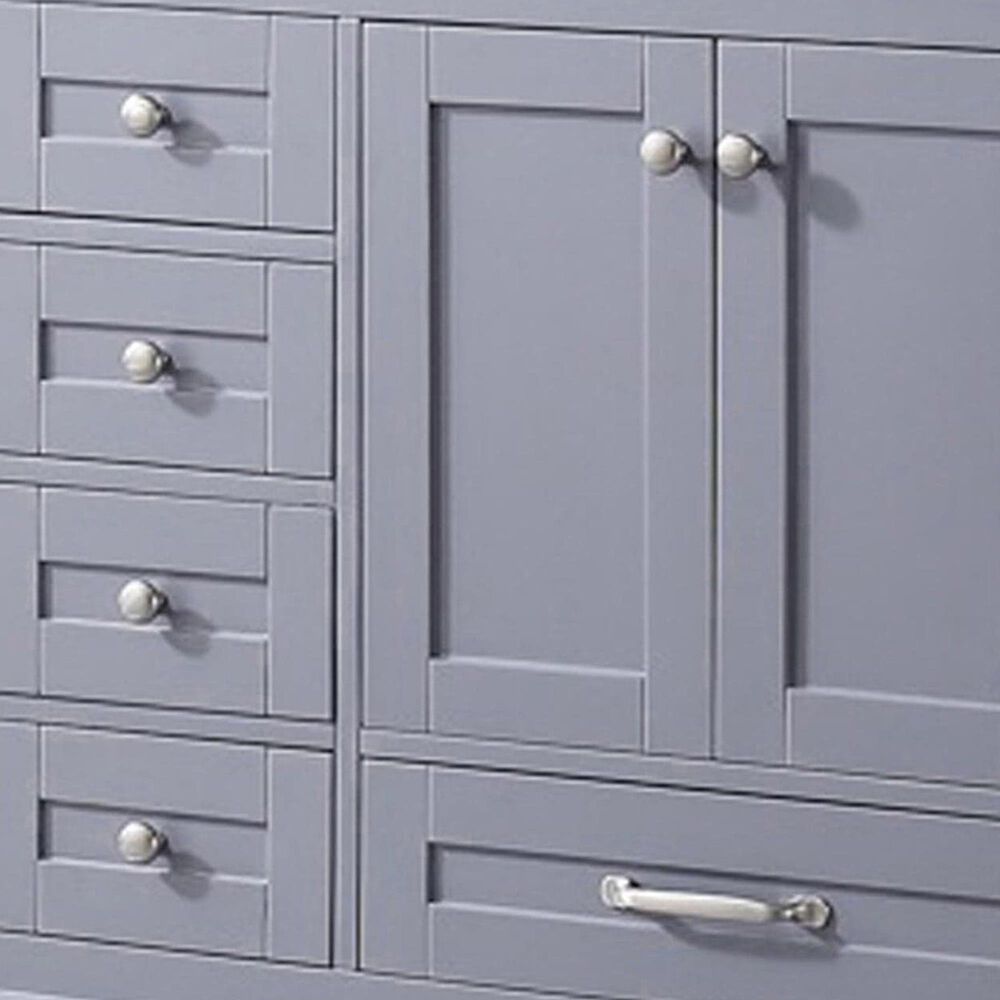 Lexora Home Dukes 60&quot; Double Bathroom Vanity in Dark Grey with White Quartz Top and Rectangular Sinks, , large