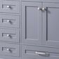 Lexora Home Dukes 60" Double Bathroom Vanity in Dark Grey with White Quartz Top and Rectangular Sinks, , large