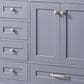 Lexora Home Dukes 60" Double Bathroom Vanity in Dark Grey with White Quartz Top and Rectangular Sinks, , large