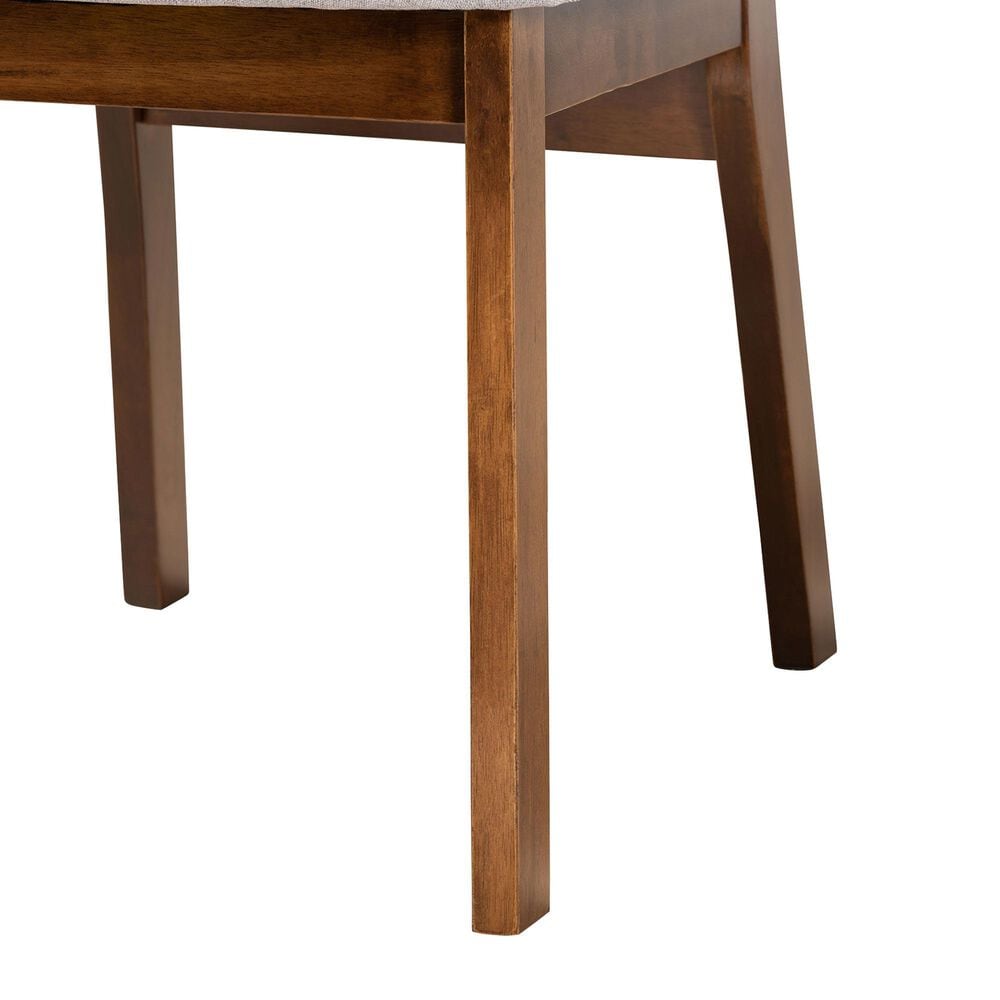 Baxton Studio Damara Side Chair with Grey Cushion in Walnut Brown (Set of 2), , large