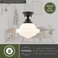 Vaxcel Huntley 10" 1-Light Semi Flush Mount with Milk Glass Shade in Oil Rubbed Bronze, , large