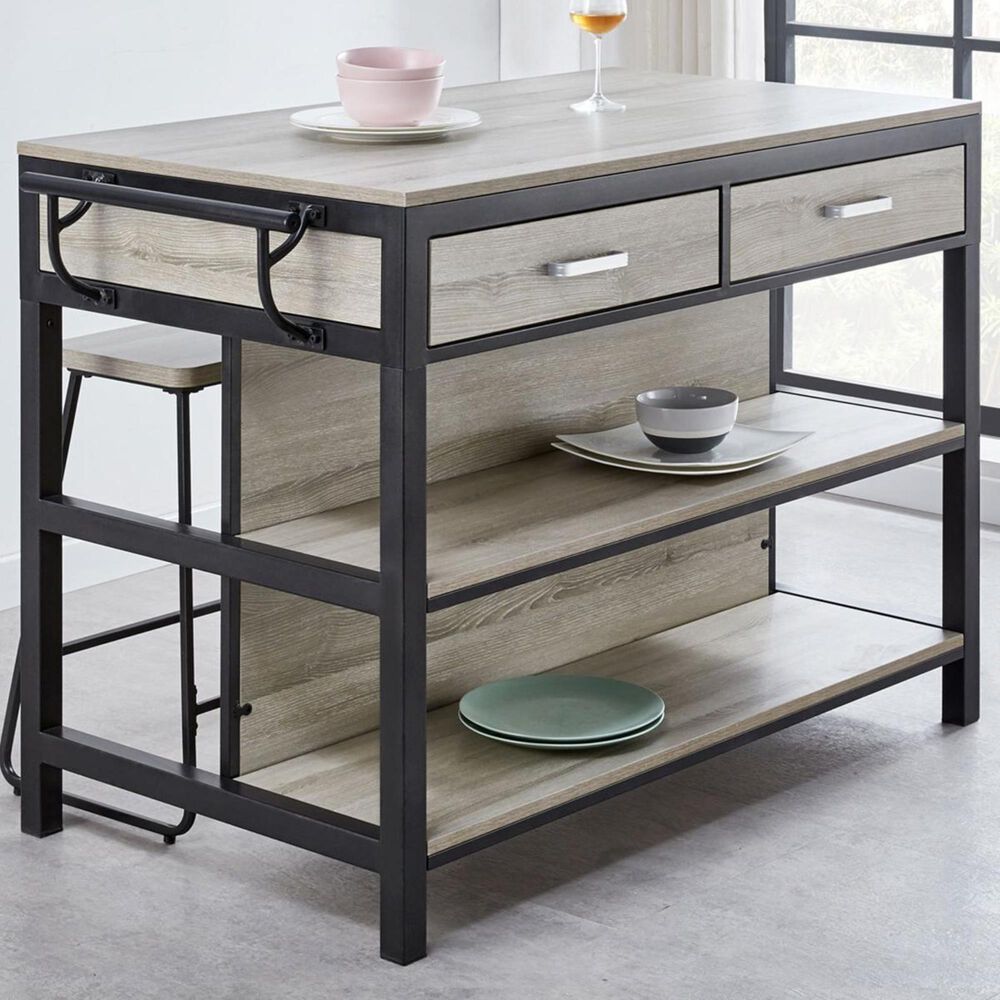 Crystal City Carson Counter Island in Gray and Black, , large