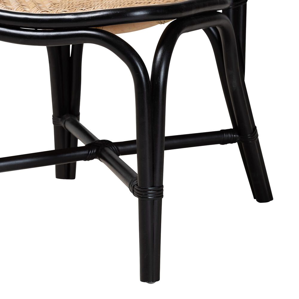 Baxton Studio Ayana Side Chair in Natural Brown and Black, , large