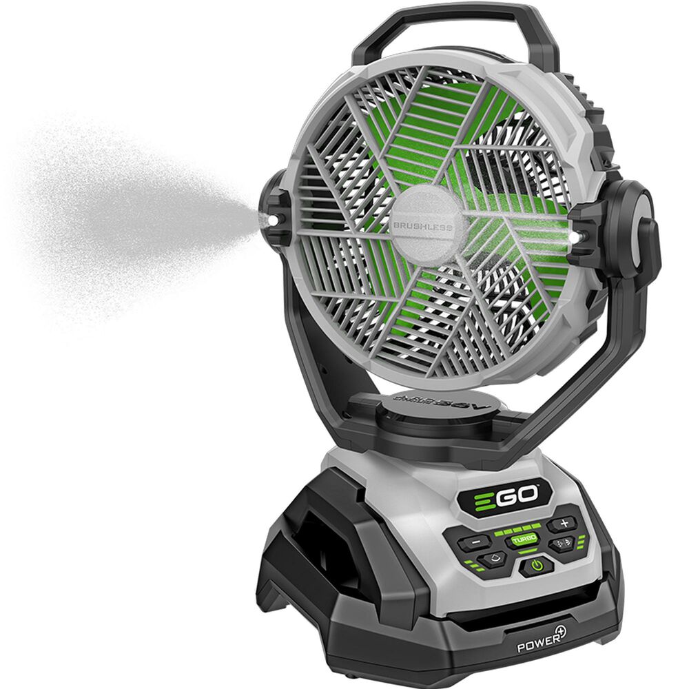 EGO 10&quot; Oscillating Misting Fan Tool Only in Gray and Black, , large