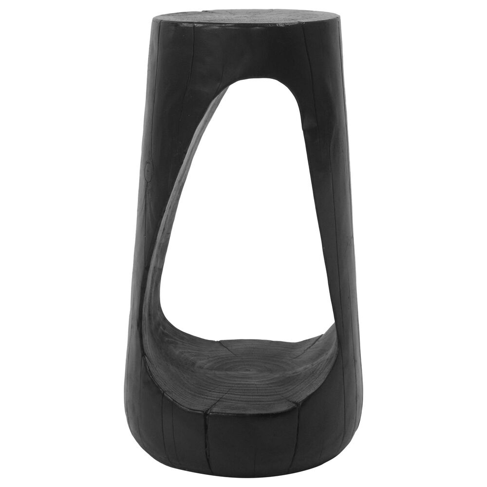 Hearth and Haven Outdoor End Table with Hollow Design in Black, , large