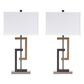 Ashley Syler Poly Table Lamp in Brown and Silver (Set of 2), , large