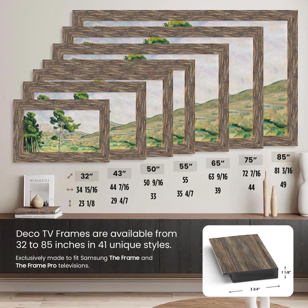 Deco TV Frames Premiere 75" Frame Bezel for Samsung the Frame TV in Distressed Barnwood, , large