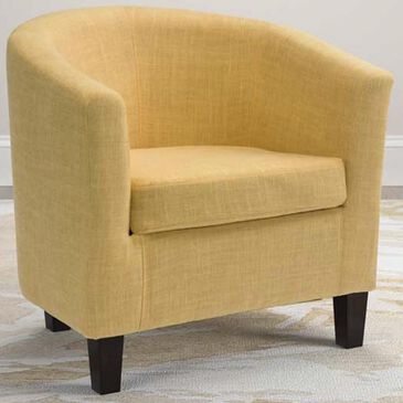 CorLiving Antonio Tub Chair with Dark Espresso Leg in Yellow, , large