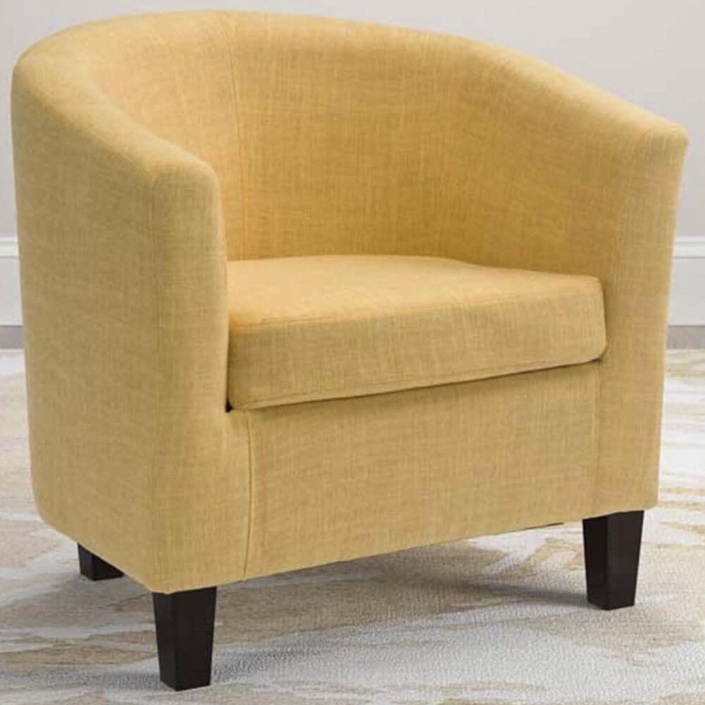 CorLiving Antonio Tub Chair with Dark Espresso Leg in Yellow, , large