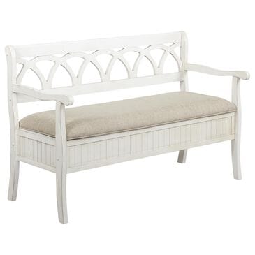 Parkerville Furniture Line Storage Bench in White, , large