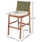 Hearth and Haven Outdoor Bar Stool with Green Wicker Back in Cream (Set of 2), , large