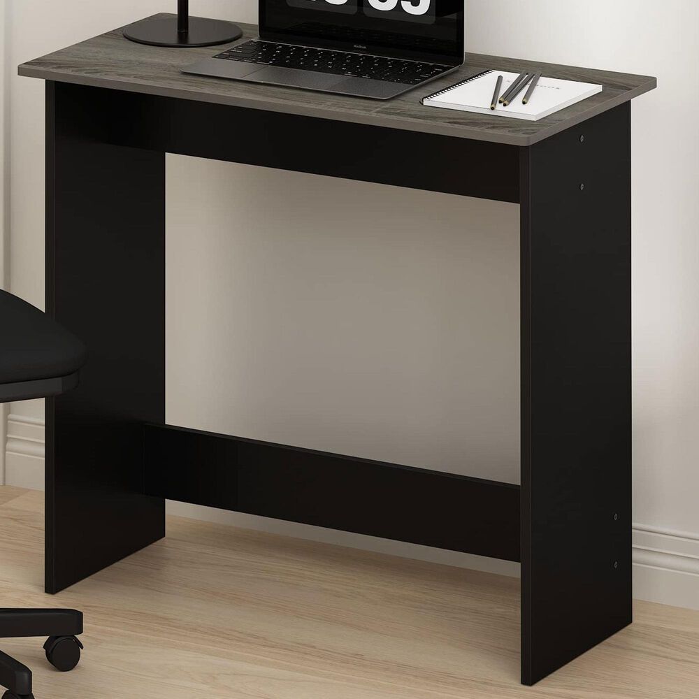 HOMLUX Modern Computer Desk in French Oak Grey and Black, , large
