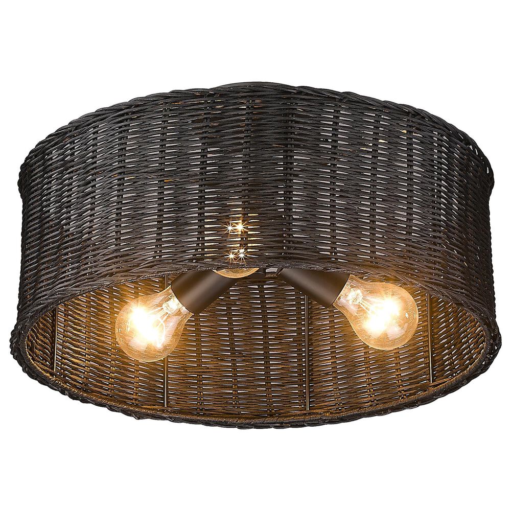 Golden Lighting Erma 3-Light Semi-Flush in Matte Black, , large