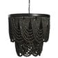Creative Coop Laurel 2-Tier Draped Wood Bead Chandelier in Black, , large