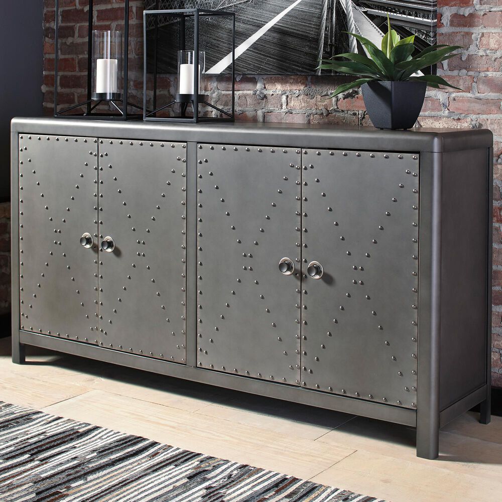 Signature Design by Ashley Rock Ridge Accent Cabinet in Gunmetal, , large