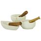 Novogratz Farmhouse Mortar and Pestle in White and Brown (Set of 3), , large