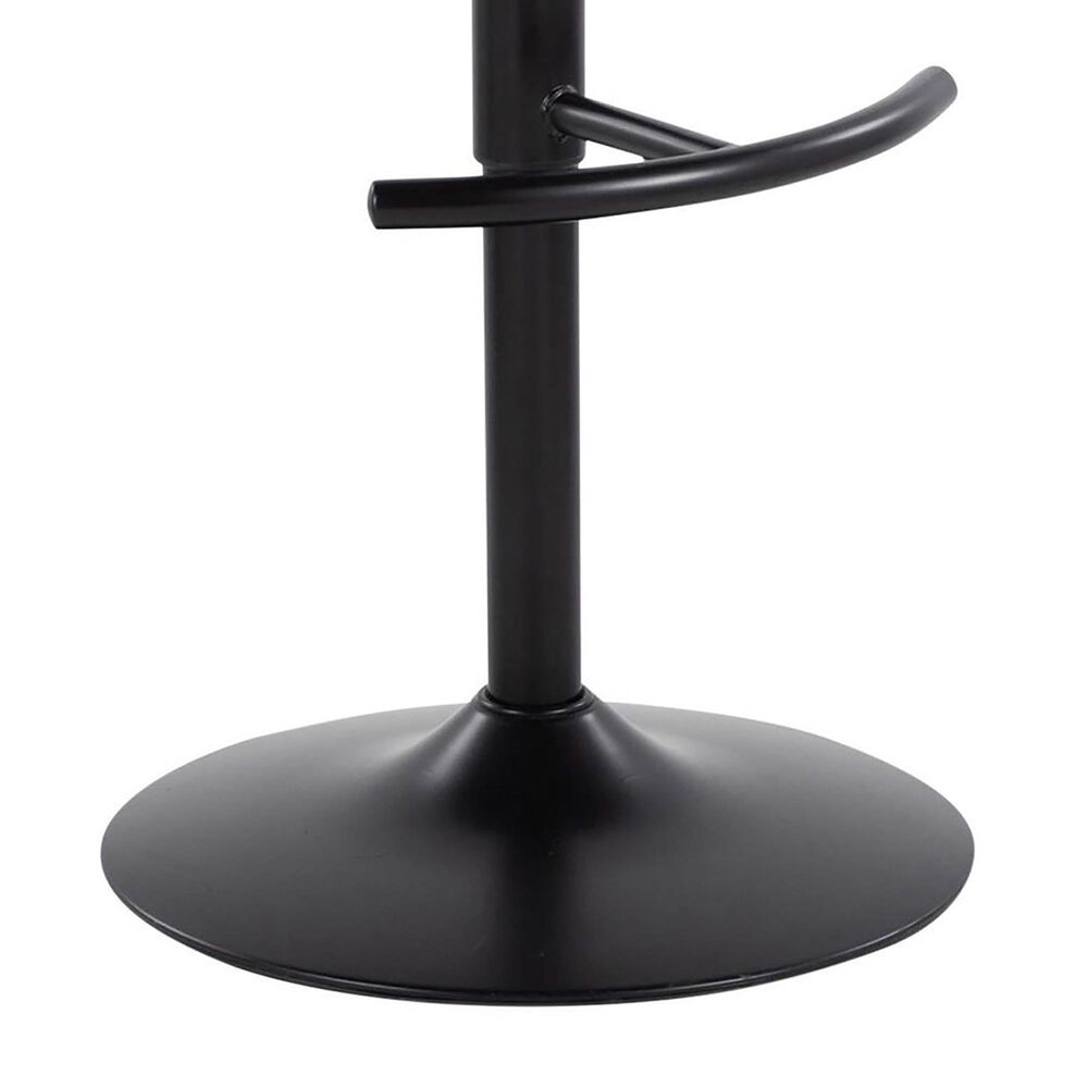 LumiSource Grotto Swivel Barstool with Cream Faux Leather Upholstery in Black and Walnut (Set of 2), , large