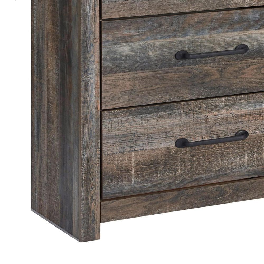 Ashley Drystan 4 Piece Twin Dual Storage Bed Set in Brown Rustic, , large