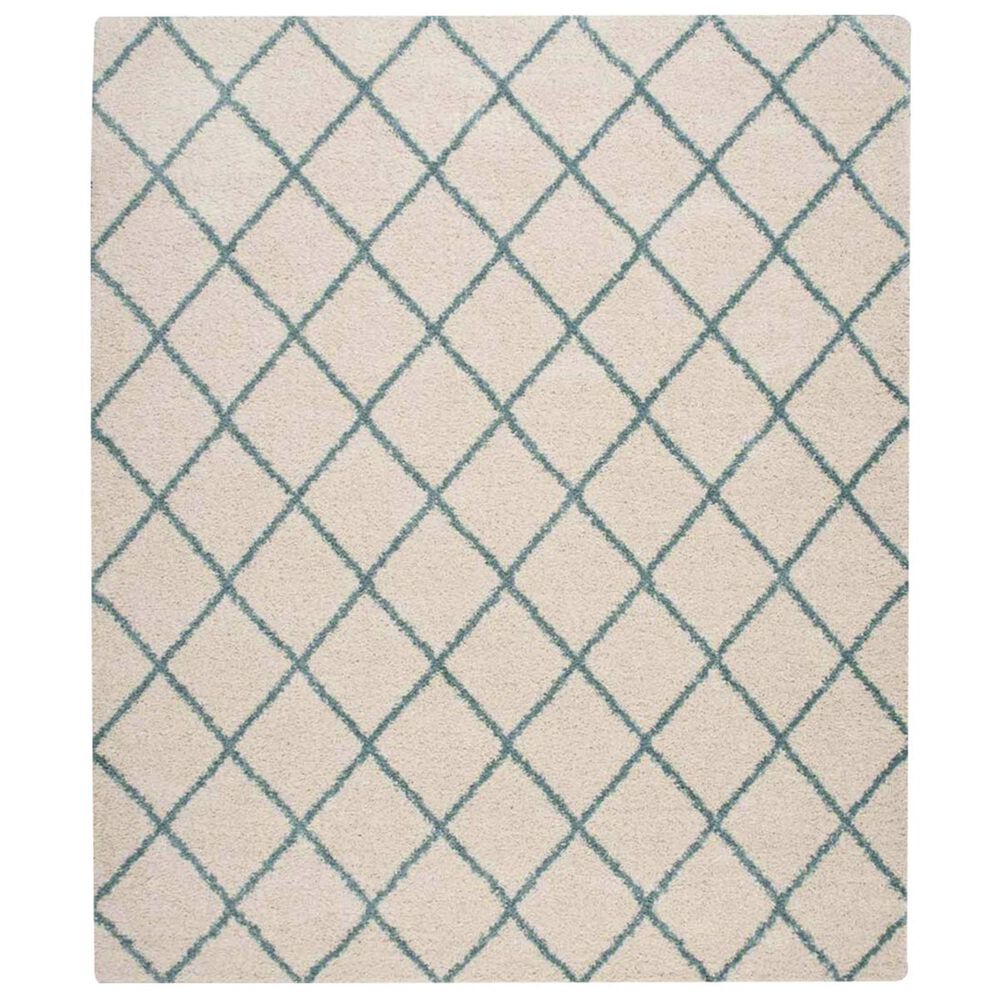 Nourison Brisbane BRI08 5" x 7" Ivory and Aqua Area Rug, , large