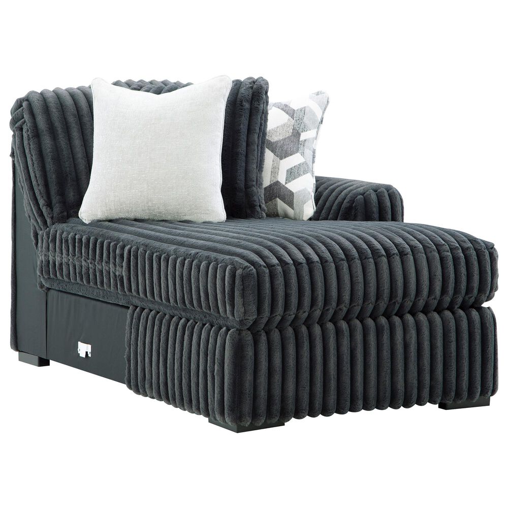 Ashley Midnight-Madness 4-Piece Right Facing Sectional with Chaise in Gunmetal, , large