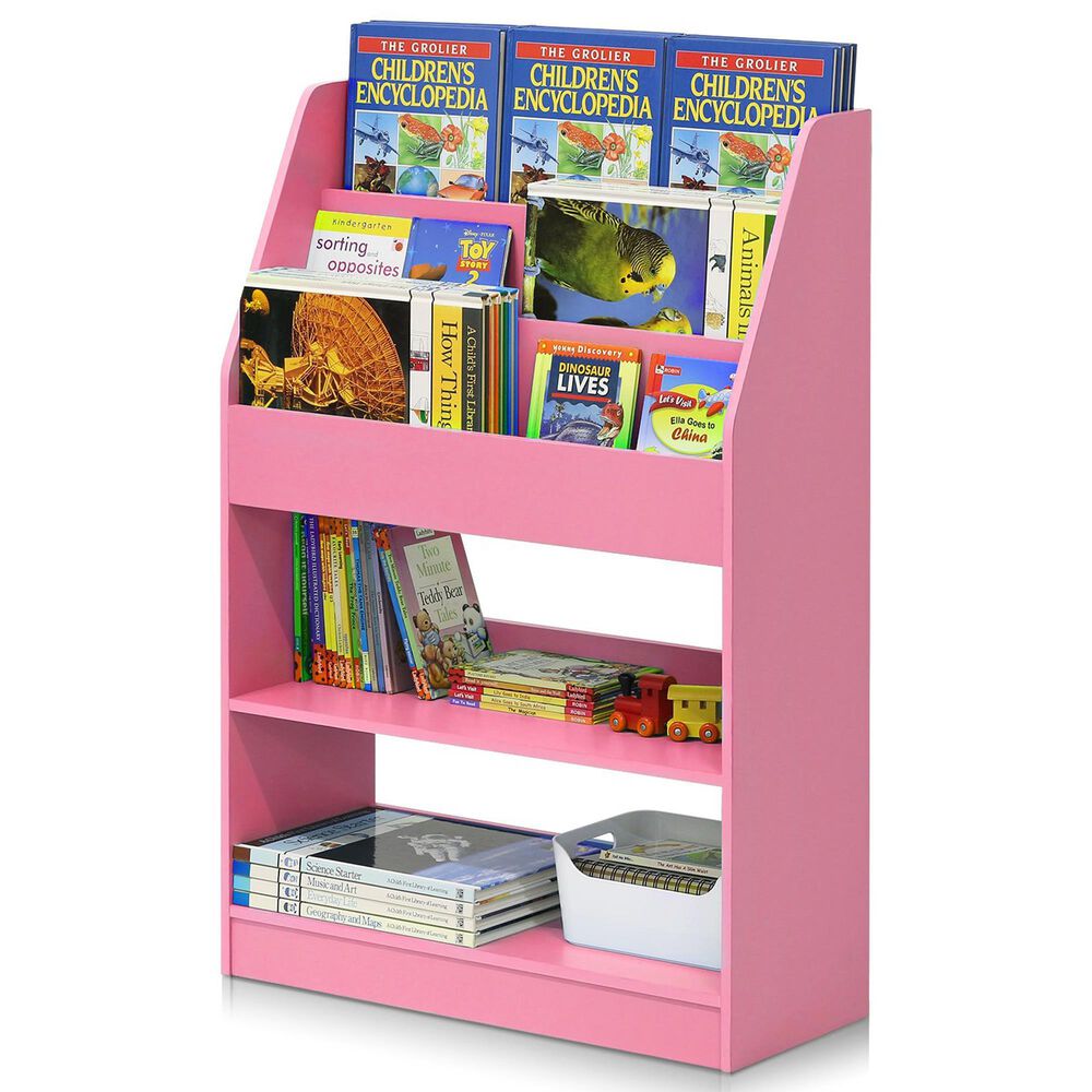 HOMLUX 5-Tier Magazine Bookshelf in Pink, , large
