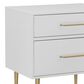 Linon Home Decor Gloria 2-Drawer Nightstand in White and Gold, , large