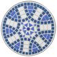 Hearth and Haven Han Patio End Table with Tile Mosaic Table Top in White, Blue and Black, , large