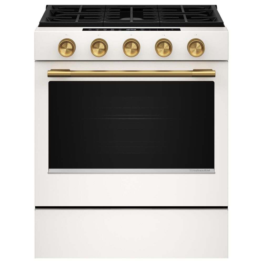 KitchenAid 5.0 Cu. Ft. Smart Slide-in Gas Range in Porcelain White, , large