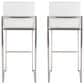 Lumisource Fuji High Back Barstool with White Faux Leather in Stainless Steel (Set of 2), , large