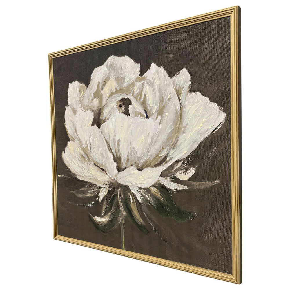 Paragon 38"Square Pretty Bloom Wall Art in White, , large