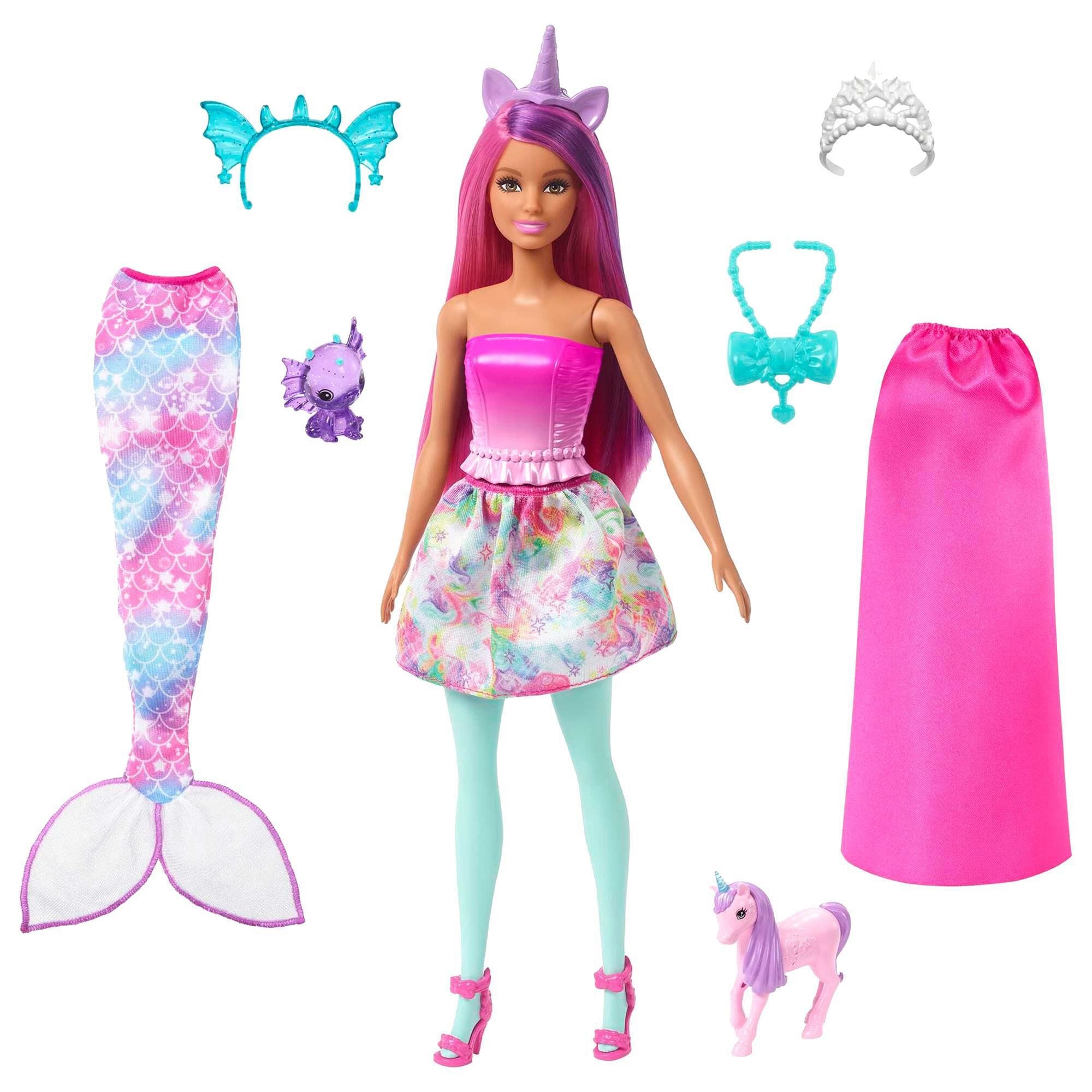 Barbie Mermaid Doll and Pet Dress Up Set NFM